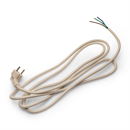 Stickkontakt med 7m vit kabel