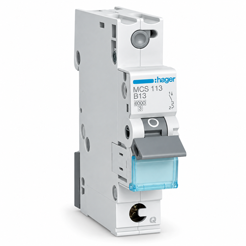 Hager minibrytare MCS113 1-pol 13 A C – 6 kA