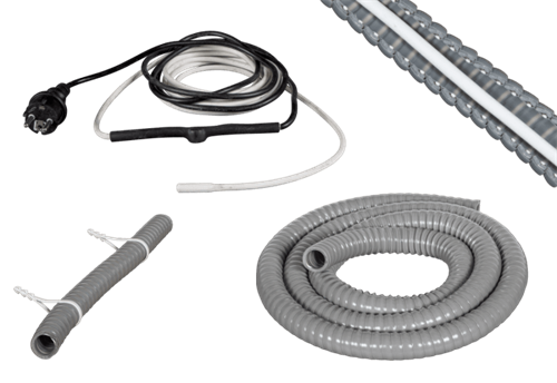 Tyhjennysletku 19mm + lämmityskaapeli, 2 m - 30 W