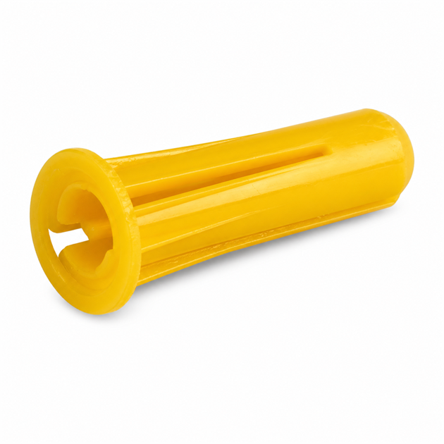 Plastic Plugs, 5,5x25mm Yellow - 100pcs