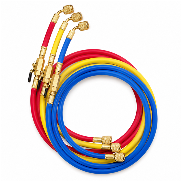 Slangar 3-pack 1/4" x 5/16" med kulventiler – 1,5 m