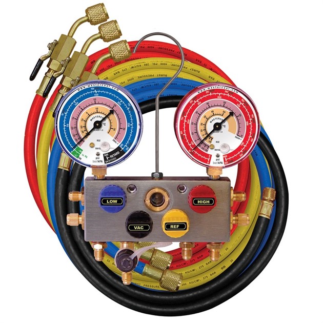 4-Way Analog Manifold Gauge Set with Hoses for R290