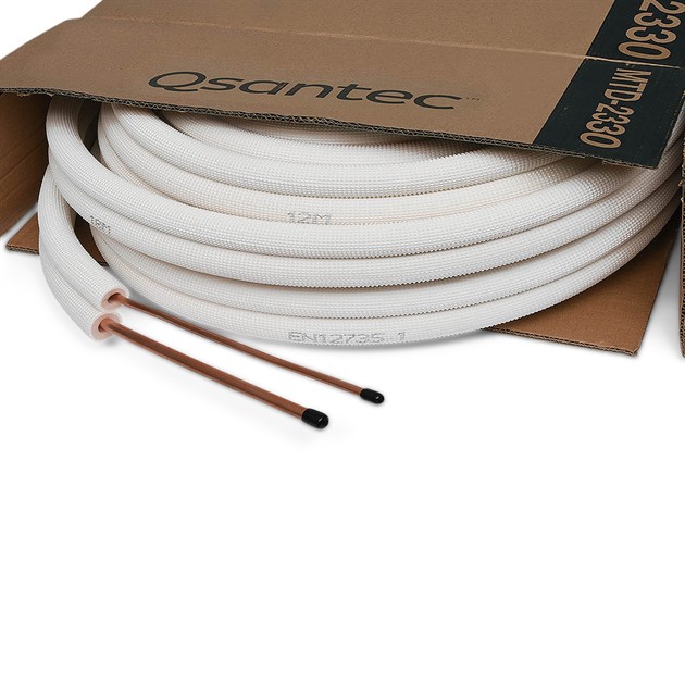 QsanTec kylkopparrör duo, 1/4"x3/8" - 30m