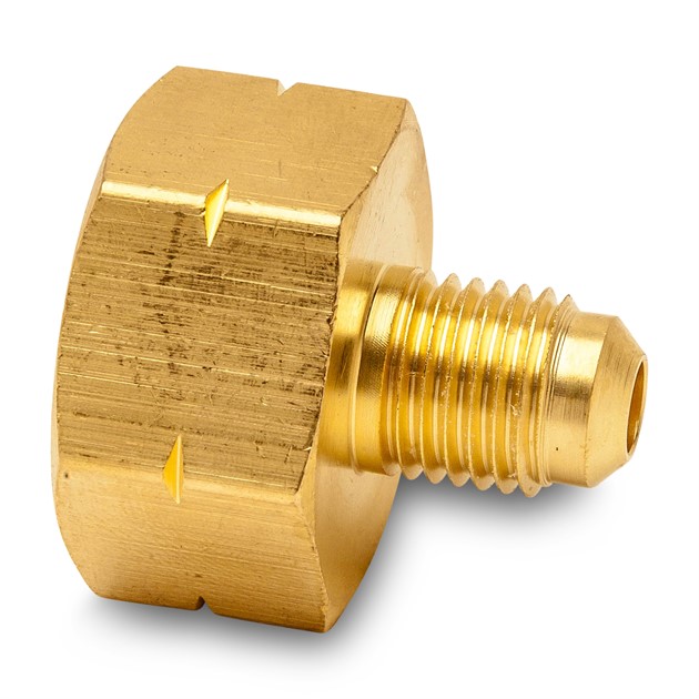 Cylinderadapter R32 1/2" vänstergänga  1/4" SAE flare