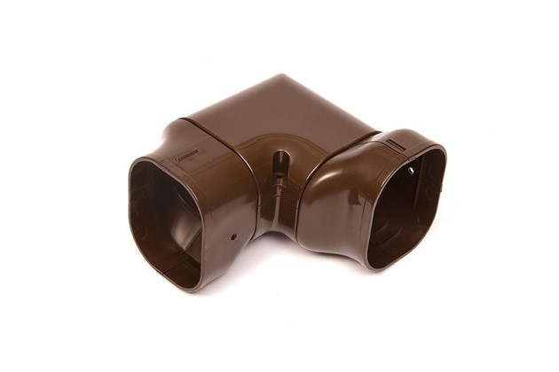Plan vinkel med 90° vridning, 77mm - Brun