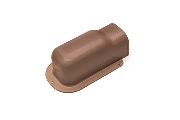 Öppen vägganslutning, 77mm - Brun