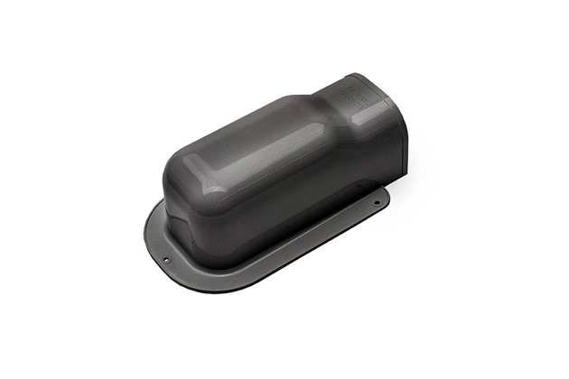 Öppen vägganslutning, 77mm - Svart